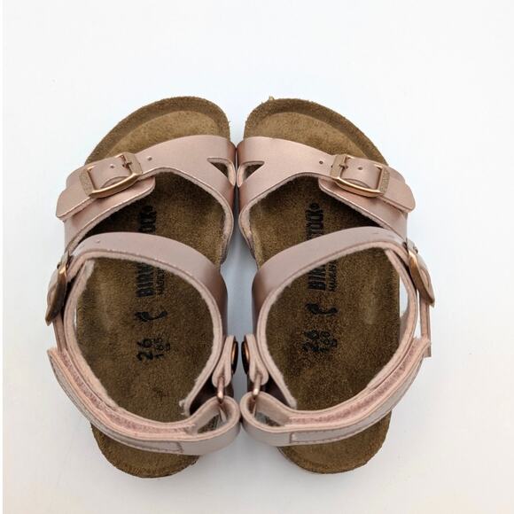 Birkenstock Rio Kids Birko-Flor Sandals Electric Metallic Copper Size US8 EU26 - Picture 5 of 11